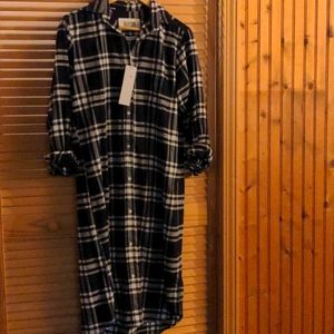 NWT Grayson Flannel Shirtdress